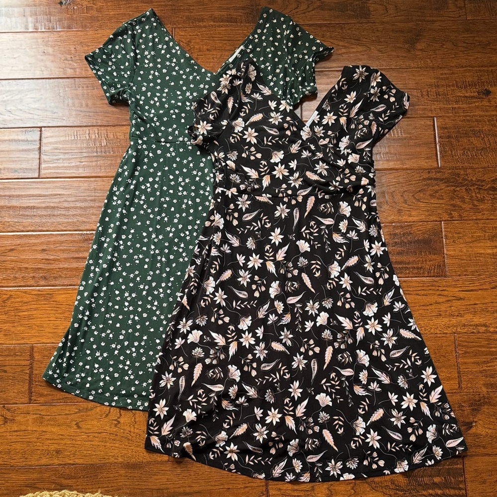 Kaileigh Nursing Black and Gray Floral Dress